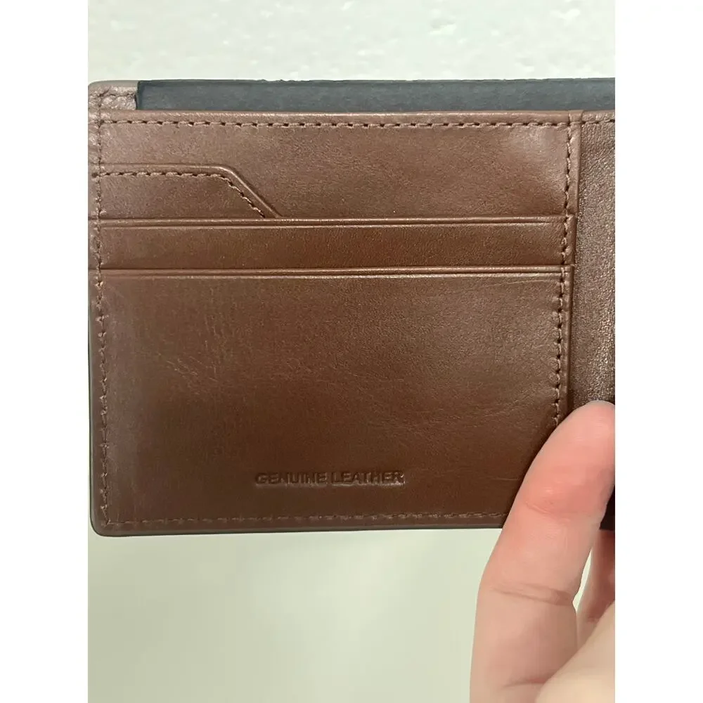 Father's Day Cole Haan Brown Claudio Leather Passcase Wallet Minimalist Classic